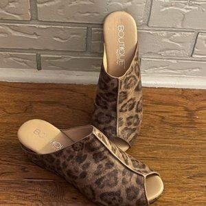 Hoopla Distressed Leopard Platform Wedge by Corkys NWOT!!